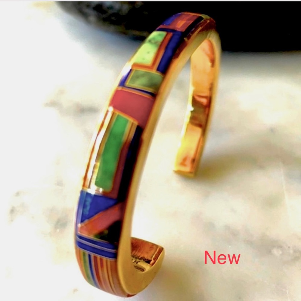SOLD Vintage 14K Zuni Gold Multistone Walley Bracelet SoLD - Picture 16 of 16